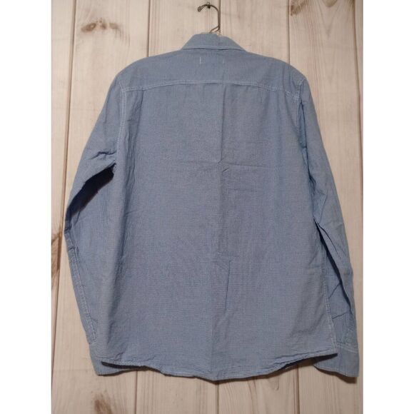 Hollister Shirt Men's Medium Blue‎ Gingham Button Front Long Sleeve - Picture 2 of 8